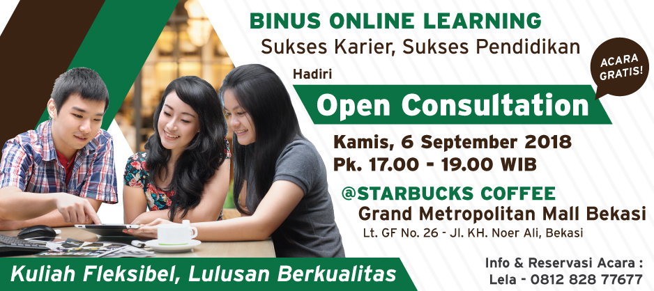 Open Consultation Binus Online Learning @Starbucks Grand Metropolitan Mall Bekasi