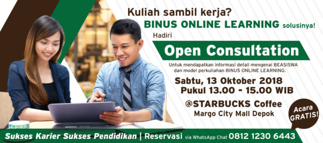 Open Consultation Binus Online Learning 13 Oktober 2018 @Margo City Depok