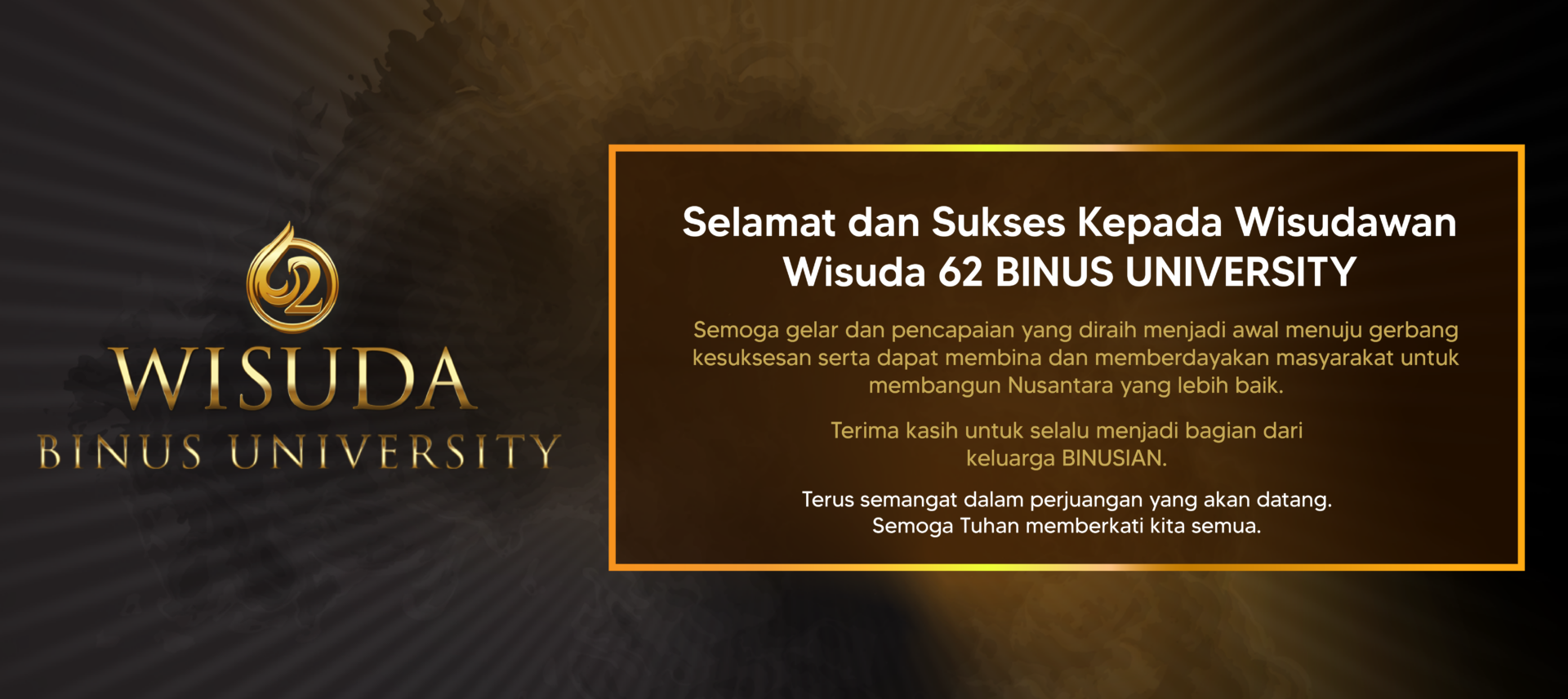 Wisuda ke-62 BINUS UNIVERSITY;  Luluskan 6.642 Wisudawan, Jumlah Terbanyak Selama 40 Tahun Berdiri