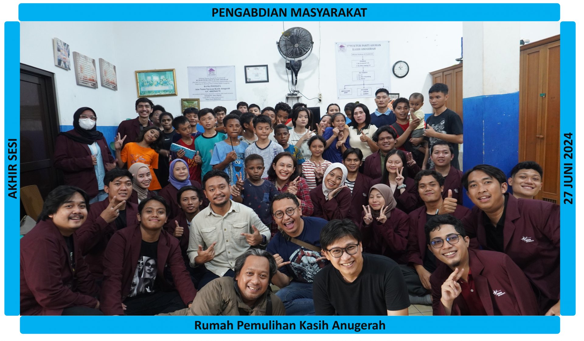 Mahasiswa PJJ Teknik Informatika BINUS Online Gelar Bakti Sosial di Rumah Pemulihan Kasih Anugerah