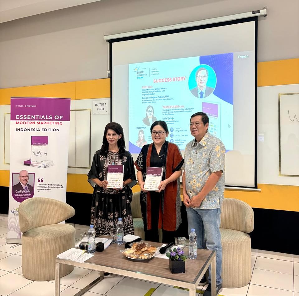 BINUS Online (BION) Menjadi Studi Kasus dalam Buku Kotler Indonesia edition, Angkat Pembelajaran dari Indonesian Marketing Success Stories